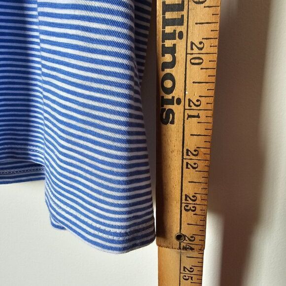 EUC LOFT VINTAGE SOFT STRIPED BOATNECK / OFF SHOULDER TOP EMBROIDERED SLEEVES S - Picture 10 of 11